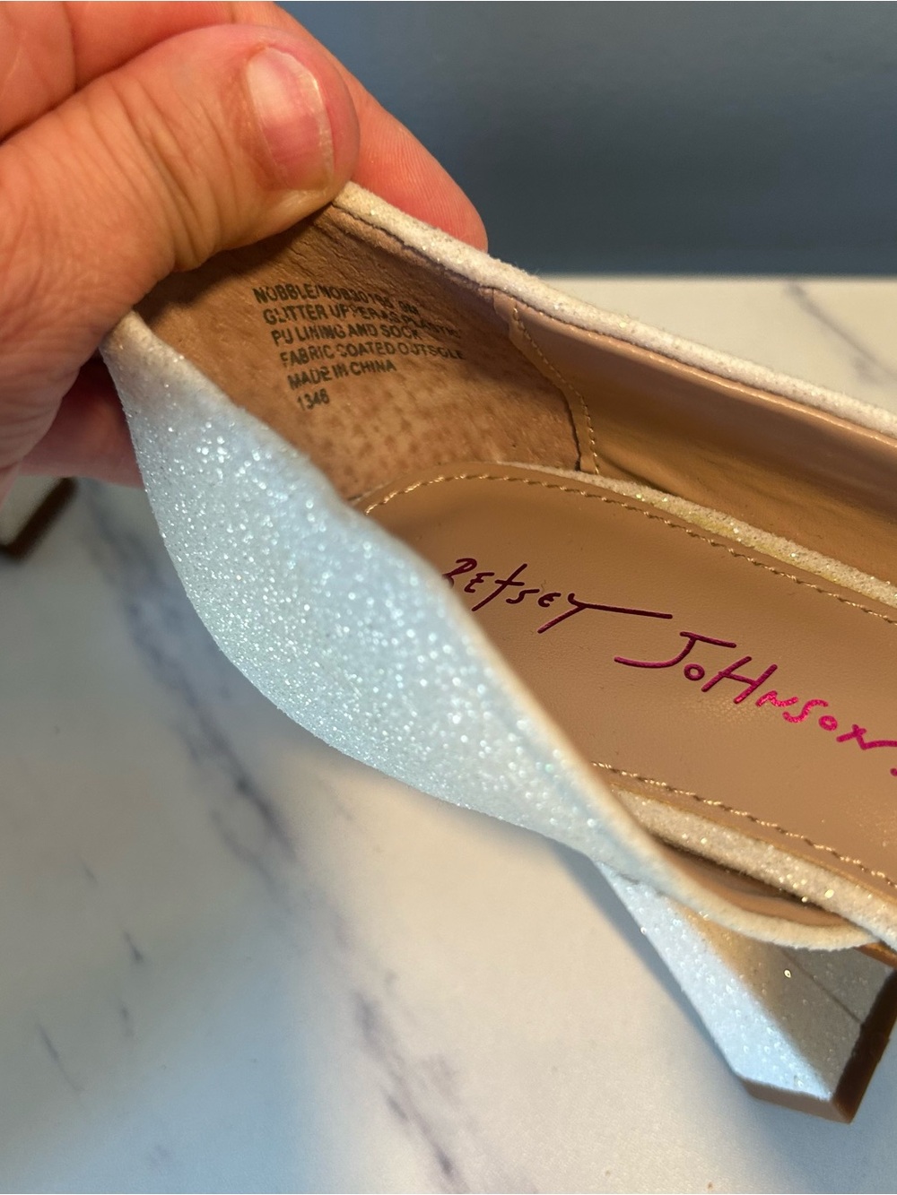 Betsey Johnson Nobble Ivory Glitter Heels With Bow - Picture 8 of 13